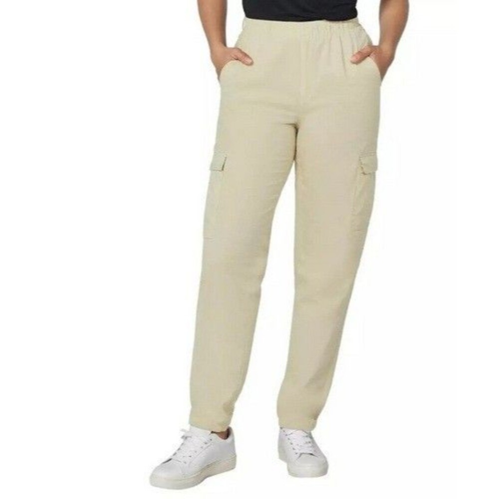 NWT Gap Ladies' Twill Cargo Pull On Pant Tan Size Large - Picture 1 of 1